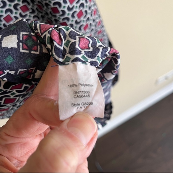 J. Crew Short Sleeve Printed Shirtdress Size 8 Petite - Picture 6 of 8